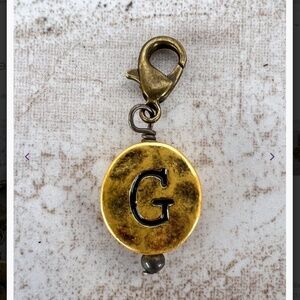 Boho “ G “ Vintage Gold Circle Letter G Charm